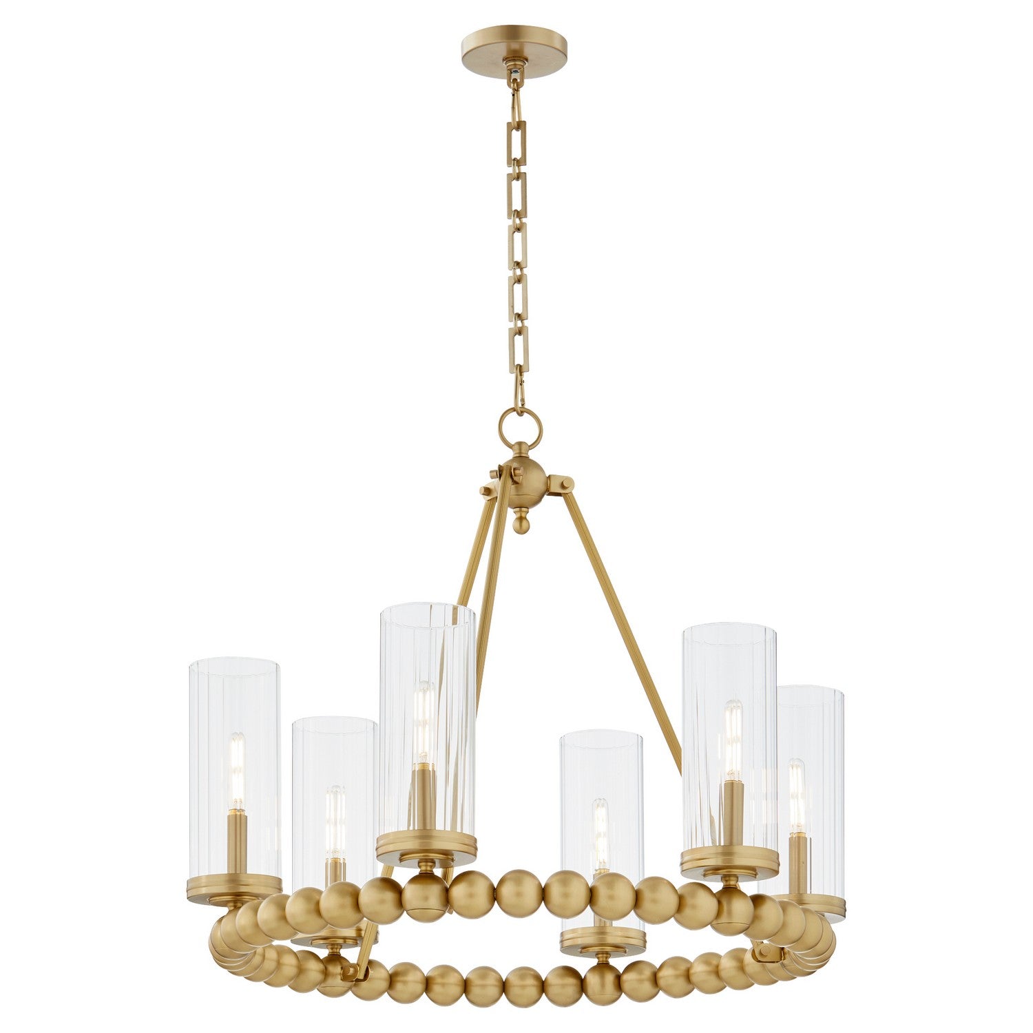 Quorum Lee Boulevard 661-6-80 Chandelier - Aged Brass