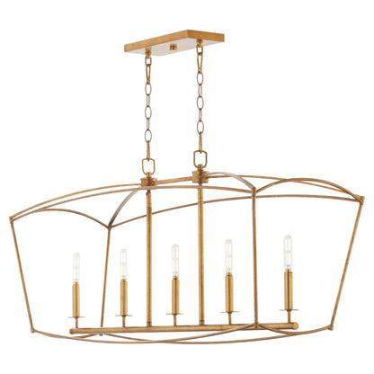 Quorum Mantle 6512-5-74 Chandelier - Gold Leaf