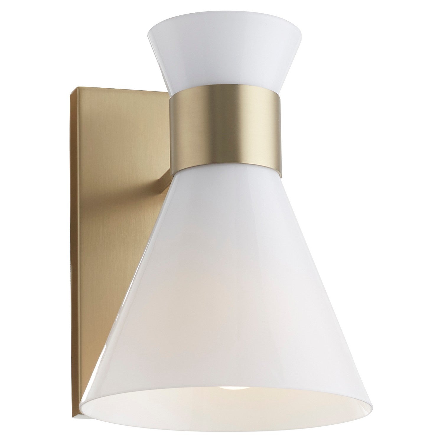 Quorum Beldar 5119-1-80 Wall Mount - Aged Brass W/ Gloss Opal