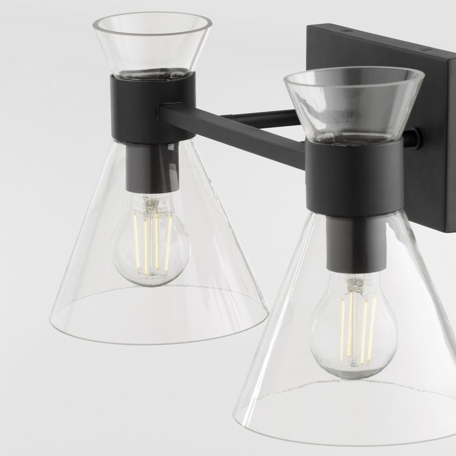 Quorum Beldar 5119-2-259 Vanity - Matte Black W/ Clear Glass