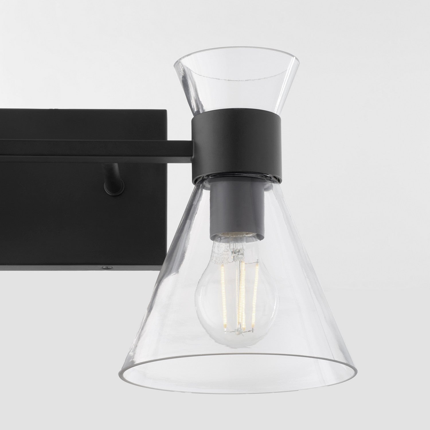 Quorum Beldar 5119-2-259 Vanity - Matte Black W/ Clear Glass