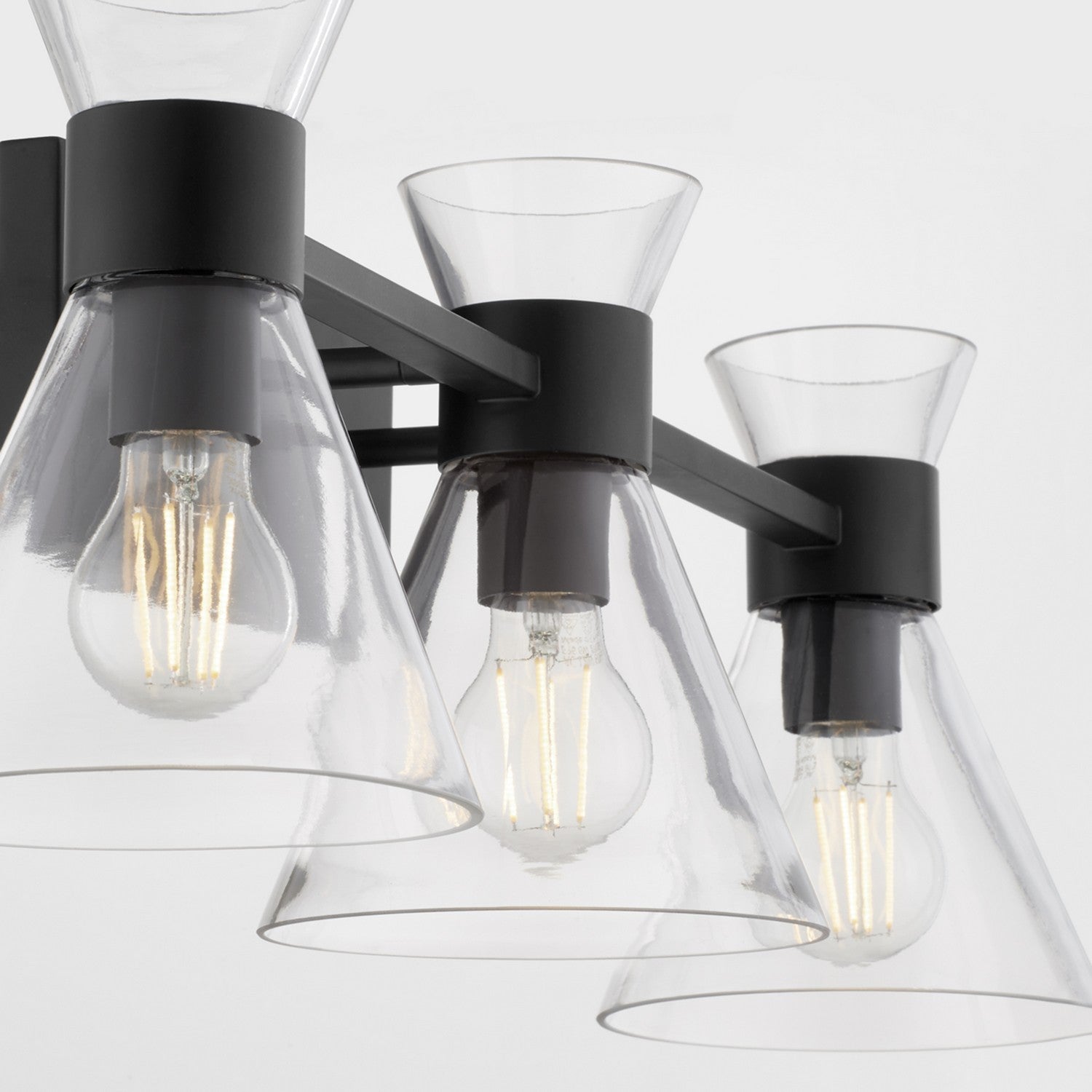 Quorum Beldar 5119-3-259 Vanity - Matte Black W/ Clear Glass