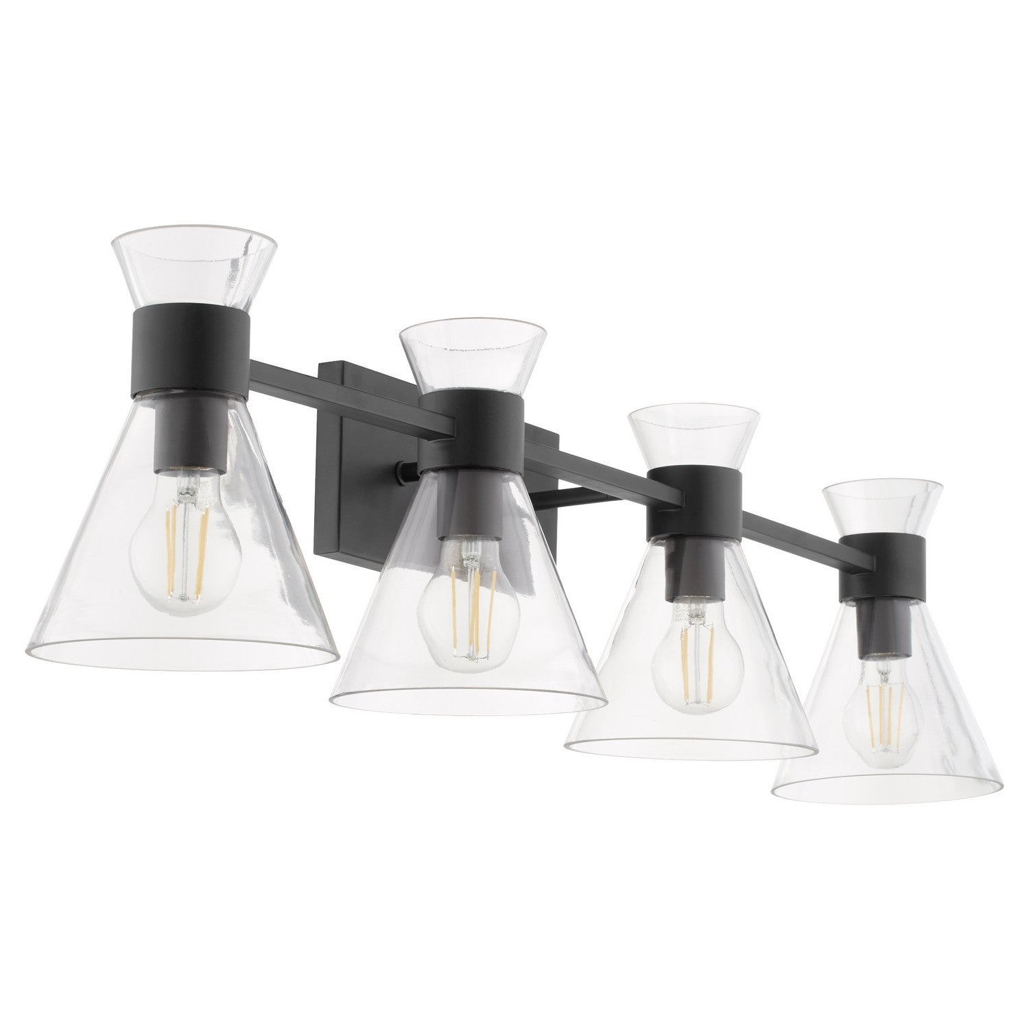 Quorum Beldar 5119-4-259 Vanity - Matte Black W/ Clear Glass