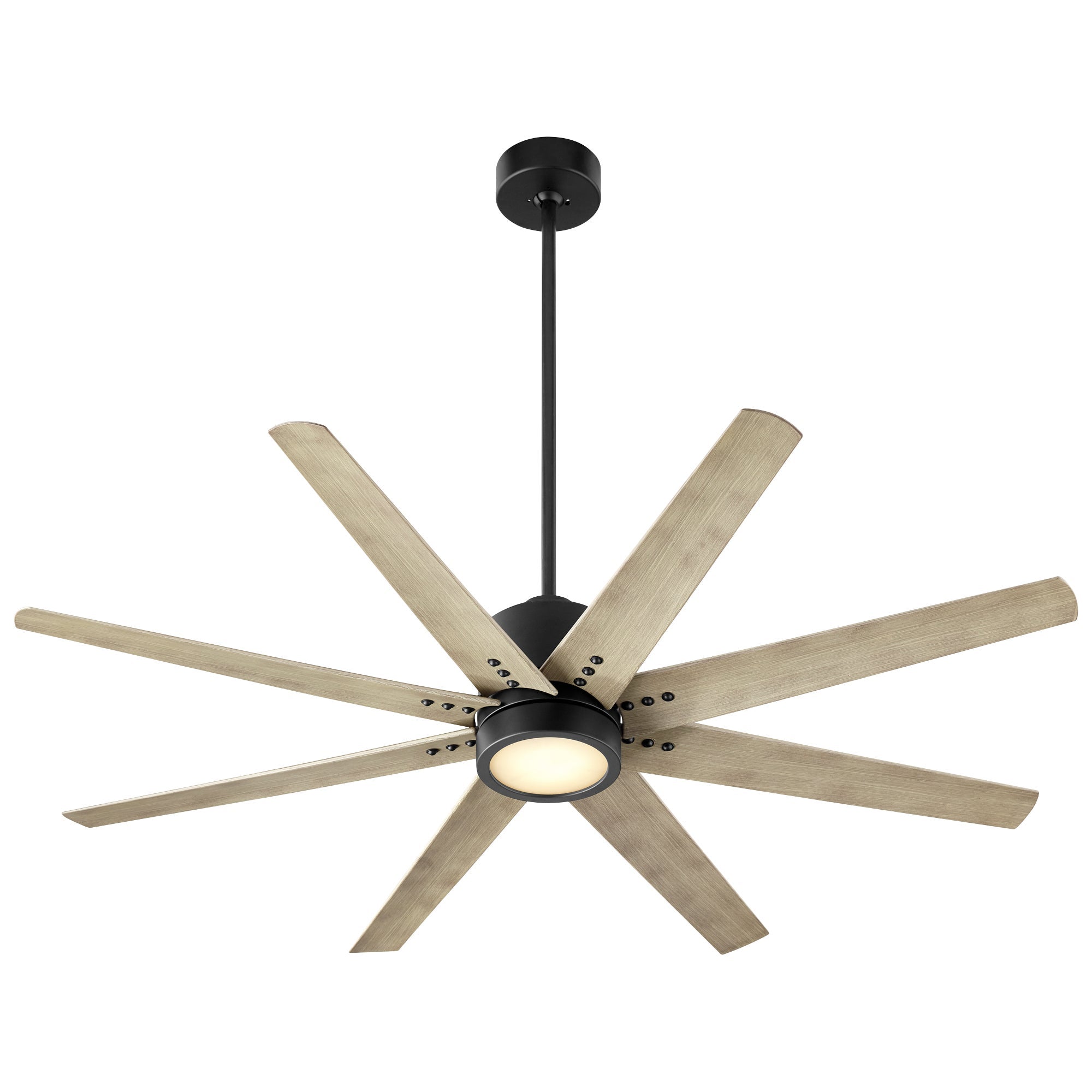 Oxygen FLEET 3-112-15 Ceiling Fan with Remote 56 Inch Eight Blade Fan - Black, Weathered Oak