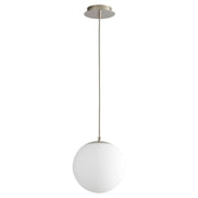 Oxygen LUNA 3-672-20 White Glass Globe Pendant Light - Polished Nickel (Open Box)