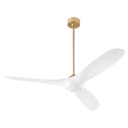 Oxygen PROVINCE 3-122-1540 Smart Ceiling Fan 56 Inch with Wall Control - Aged Brass with Black fan blades