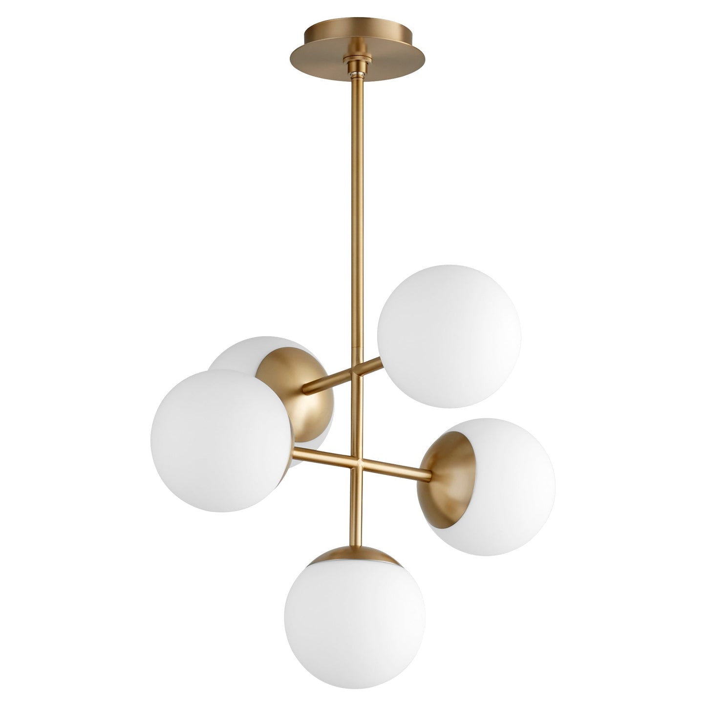 Oxygen Nebula 3-680-40 Modern Chandelier - Aged Brass