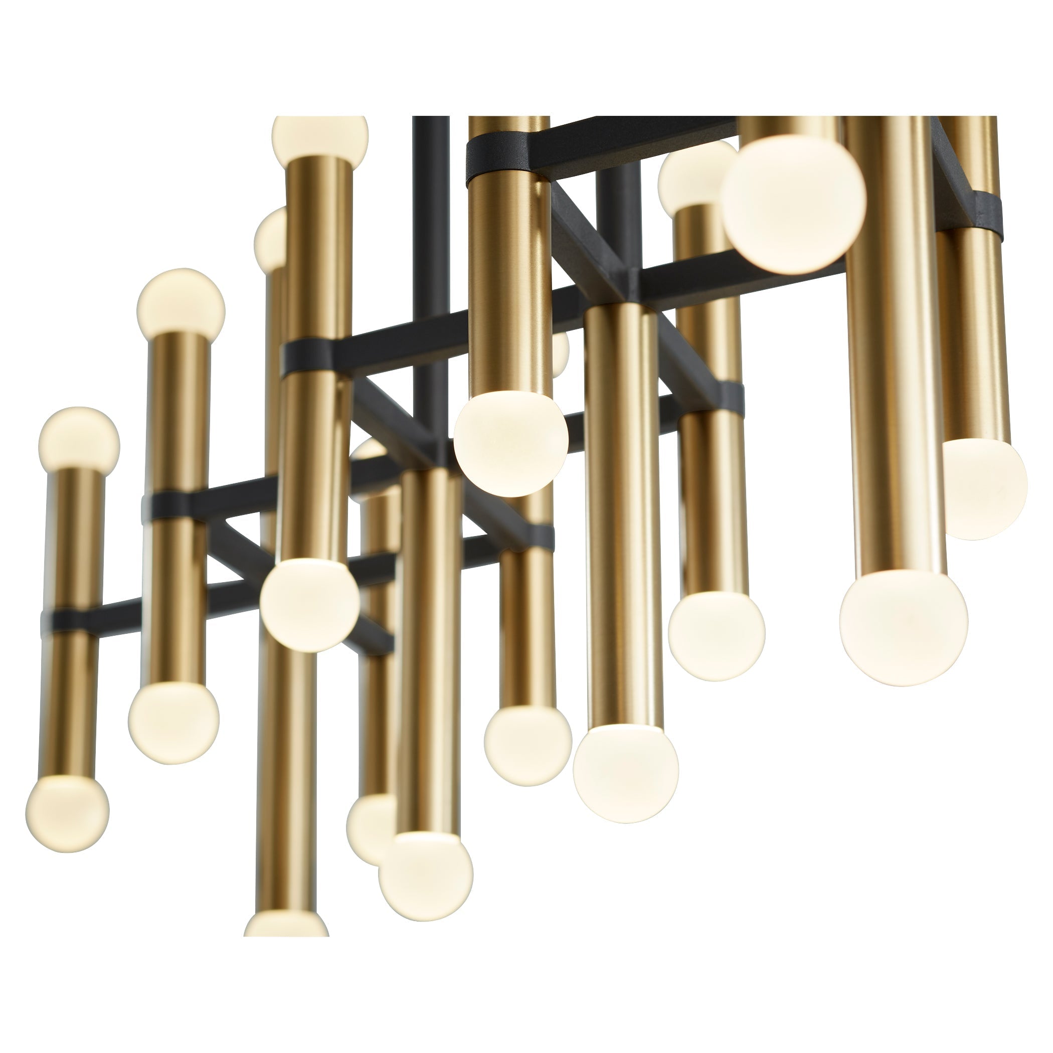 Oxygen NERO 3-686-1540 Linear LED Chandelier Pendant Light - Black, Aged Brass