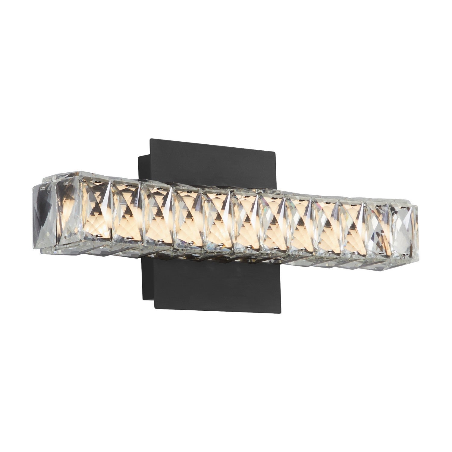 Oxygen Elan 3-572-15 Modern LED Wall Light Fixture - Black, Cut Glass Diffuser