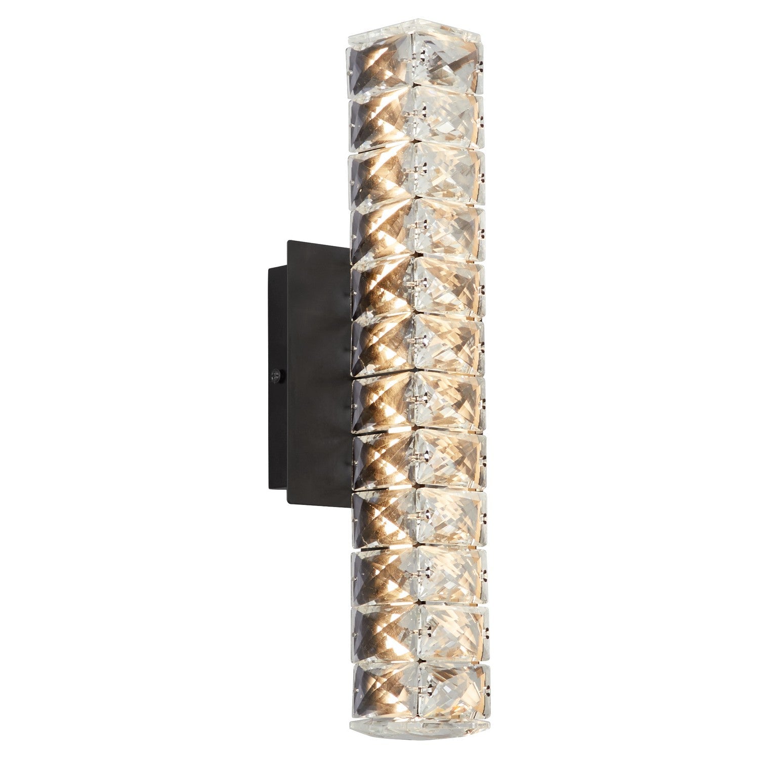 Oxygen Elan 3-572-15 Modern LED Wall Light Fixture - Black, Cut Glass Diffuser